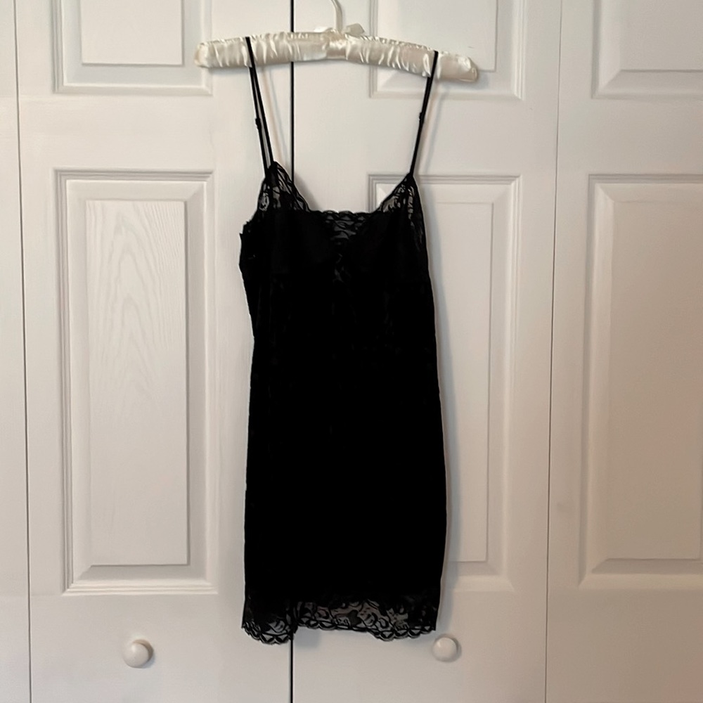 Vintage Black Burn Out Velvet Chemise
